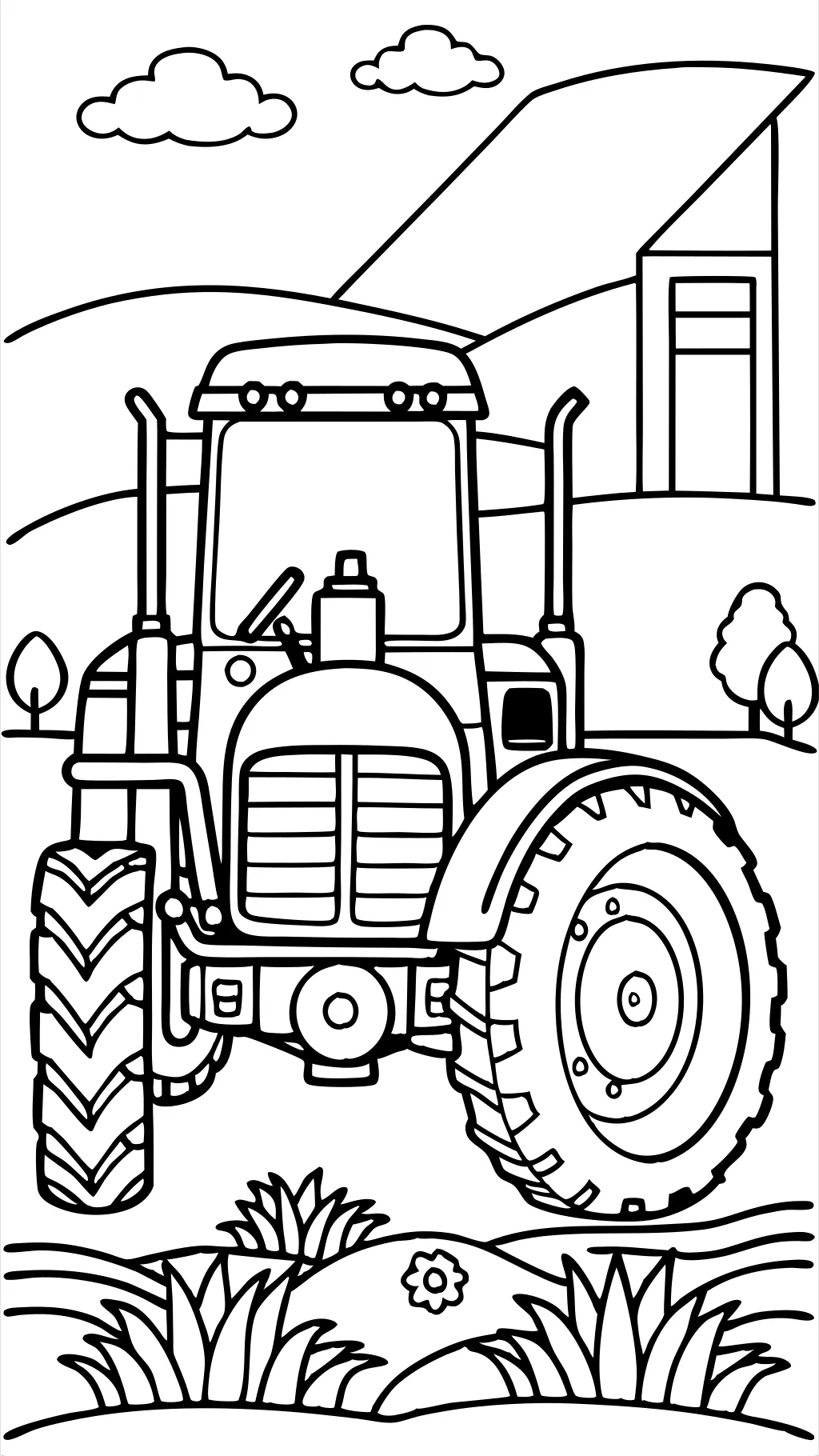 coloriages de tracteur réaliste